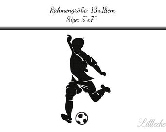 Embroidery Design Soccer Player 5'x7' - DIGITAL DOWNLOAD PRODUCT