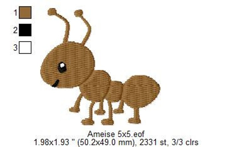 Fichier de broderie Ant 5 x 5 SOFORTDOWNLOAD image 3