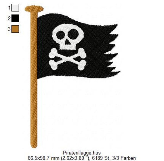 Embroidery Design Pirateflag 4'x4' DIGITAL DOWNLOAD 