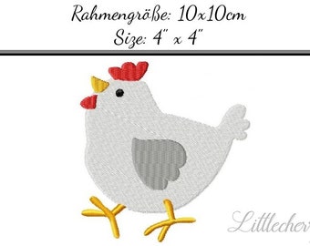 Embroidery Design Chicken 4'x4' - DIGITAL DOWNLOAD PRODUCT