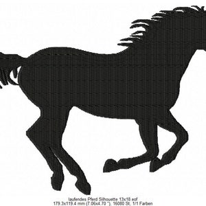 Embroidery Design running horse 5'x7' DIGITAL DOWNLOAD PRODUCT image 2