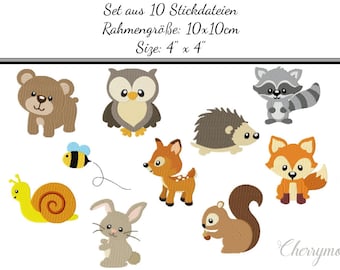 Stickset "Waldtiere" 10x10 - SOFORTDOWNLOAD