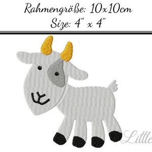 Embroidery Design Goat 4'x4' DIGITAL DOWNLOAD PRODUCT image 1