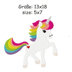 Embroidery Design Rainbow Unicorn 5x7&#39; - DIGITAL DOWNLOAD PRODUCT