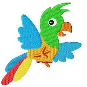 Embroidery Design Parrot 4'x4' - DIGITAL DOWNLOAD PRODUCT