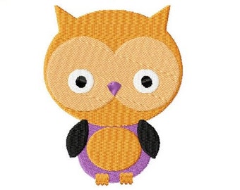 Embroidery Design Owl orange 4'x4' - DIGITAL DOWNLOAD PRODUCT