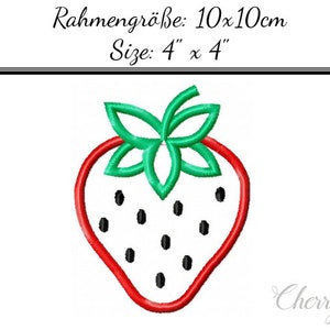 Embroidery Design Applique Strawberry 4'x4' - DIGITAL DOWNLOAD PRODUCT