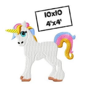 Embroidery Design Rainbow Unicorn 4x4&#39; - DIGITAL DOWNLOAD PRODUCT