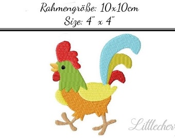 Embroidery Design Rooster 4'x4' - DIGITAL DOWNLOAD PRODUCT