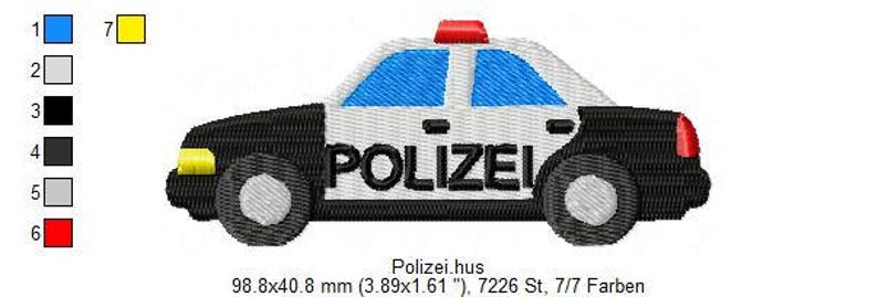 Embroidery Design Police 4'x4' DIGITAL DOWNLOAD PRODUCT image 2