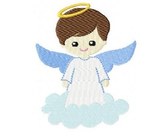 Embroidery Design angel boy on cloud 4'x4' - DIGITAL DOWNLOAD PRODUCT