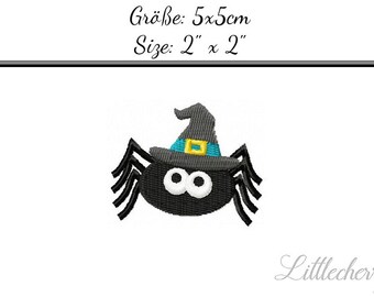 Embroidery Design Spider with hat 2'x2' - DIGITAL DOWNLOAD PRODUCT