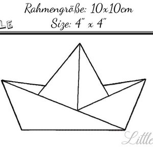 Embroidery Design Paperboat doodle 4&#39;x4&#39; - DIGITAL DOWNLOAD PRODUCT