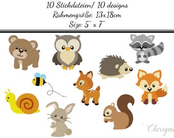 Embroidery Design Set Woodland animals 5'x7' - DIGITAL DOWNLOAD PRODUCT