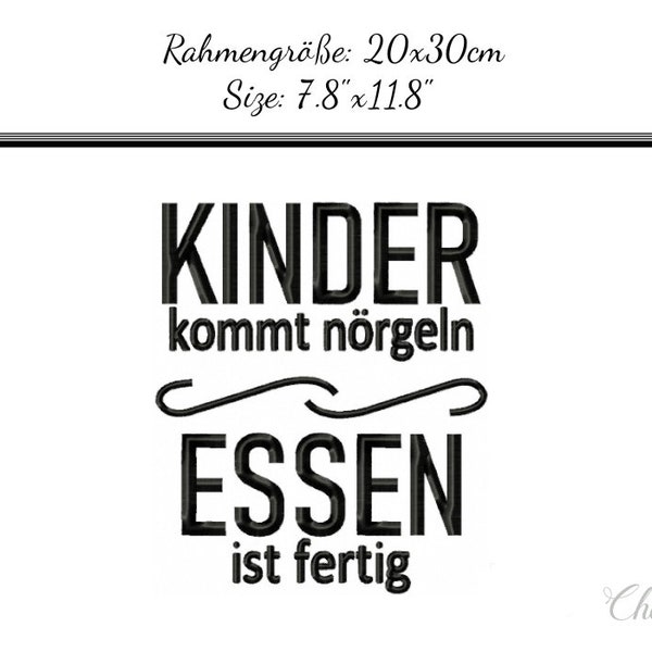 Stickdatei "Kinder kommt noergeln" 20x30 - SOFORTDOWNLOAD