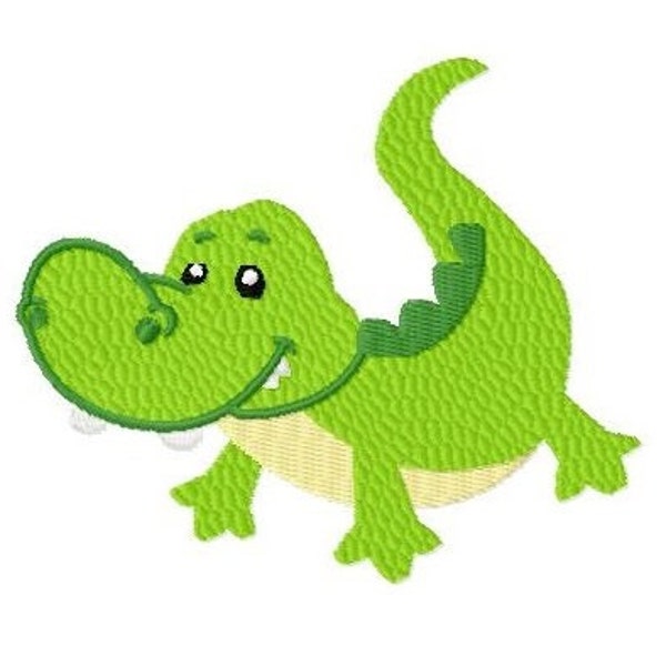 Embroidery Design Crocodile 4'x4' - DIGITAL DOWNLOAD PRODUCT