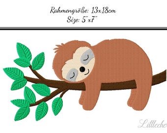 Embroidery Design Sloth 5'x7' - DIGITAL DOWNLOAD PRODUCT