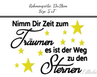 Embroidery Design Zeit zum Träumen 5'x7' - DIGITAL DOWNLOAD PRODUCT