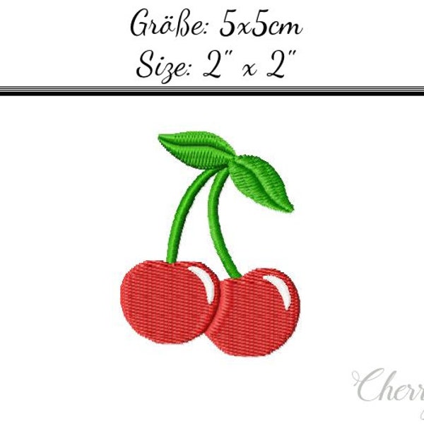 Embroidery Design Cherry 2'x2' - DIGITAL DOWNLOAD PRODUCT