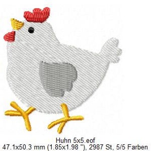 Embroidery Design Chicken 2'x2' DIGITAL DOWNLOAD PRODUCT image 2