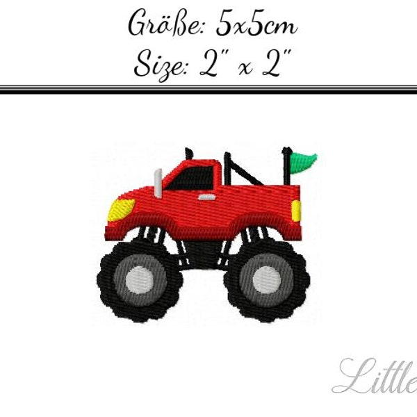 Embroidery Design Monstertruck 2'x2' - Digital DOWNLOAD PRODUCT