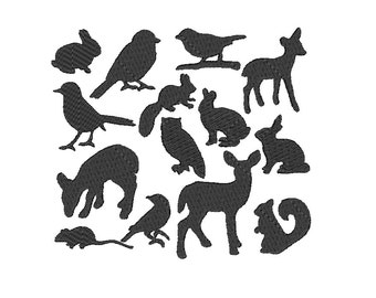 Embroidery Design Set Animal Silhouettes 4'x4' - DIGITAL DOWNLOAD PRODUCT
