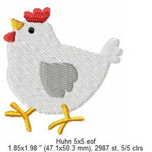 Embroidery Design Chicken 2'x2' DIGITAL DOWNLOAD PRODUCT image 3