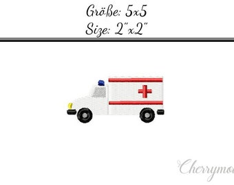 Embroidery Design Ambulance 2'x2' - DIGITAL DOWNLOAD PRODUCT