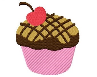 Embroidery Design Cupcake 4'x4' - DIGITAL DOWNLOAD PRODUCT