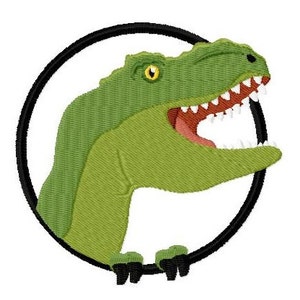 Embroidery Design T-Rex Button 4&#39;x4&#39; - DIGITAL DOWNLOAD PRODUCT