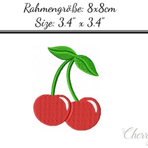 Embroidery Design Cherry 3.4&#39;x3.4&#39; - DIGITAL DOWNLOAD PRODUCT
