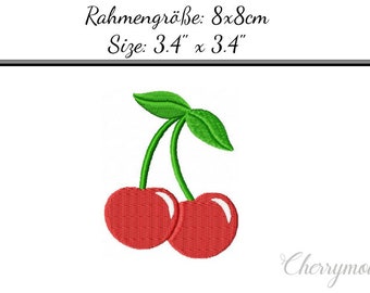 Embroidery Design Cherry 3.4'x3.4' - DIGITAL DOWNLOAD PRODUCT