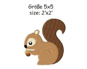 Embroidery Design Squirrel 2'x2' - DIGITAL DOWNLOAD PRODUCT