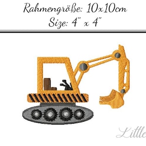Embroidery Design Excavator No3 4&#39;x4&#39; - DIGITAL DOWNLOAD PRODUCT