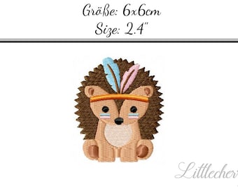 Embroidery Design Boho Hedgehog 2.4' - DIGITAL DOWNLOAD PRODUCT