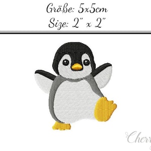 Embroidery Design Waddle Penguin 2.4'x2.4' DIGITAL DOWNLOAD PRODUCT image 1