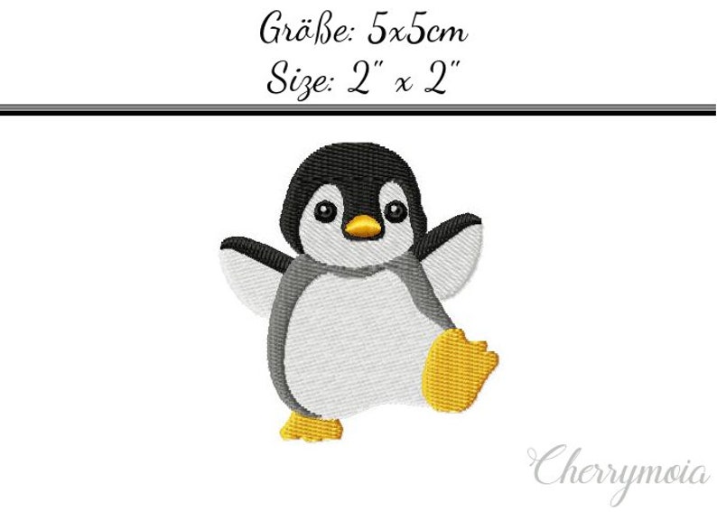 Embroidery Design Waddle Penguin 2.4'x2.4' DIGITAL DOWNLOAD PRODUCT image 1