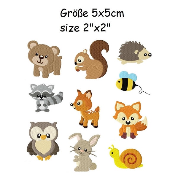 Embroidery Design Set Woodland animals 2'x2' - DIGITAL DOWNLOAD PRODUCT
