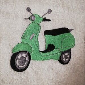 Embroidery Design Moped 5'x7' DIGITAL DOWNLOAD PRODUCT image 4