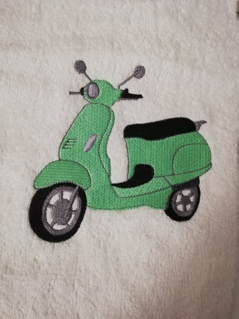 Embroidery Design Moped 5'x7' DIGITAL DOWNLOAD PRODUCT image 4