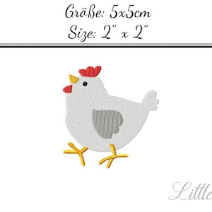 Embroidery Design Chicken 2'x2' DIGITAL DOWNLOAD PRODUCT image 1