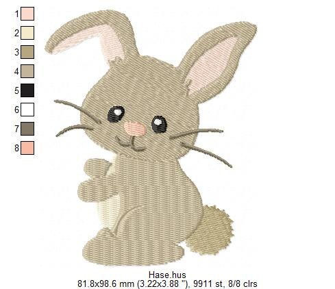 Embroidery Design Rabbit 4'x4' - DIGITAL DOWNLOAD PRODUCT - Etsy