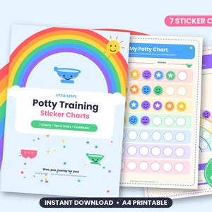 Potty Training Sticker Charts, Toddler Reward Charts, Tips & Tricks (Digital Download)