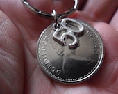 40th birthday gift 1979 coin keyfob with a /"40/" charm