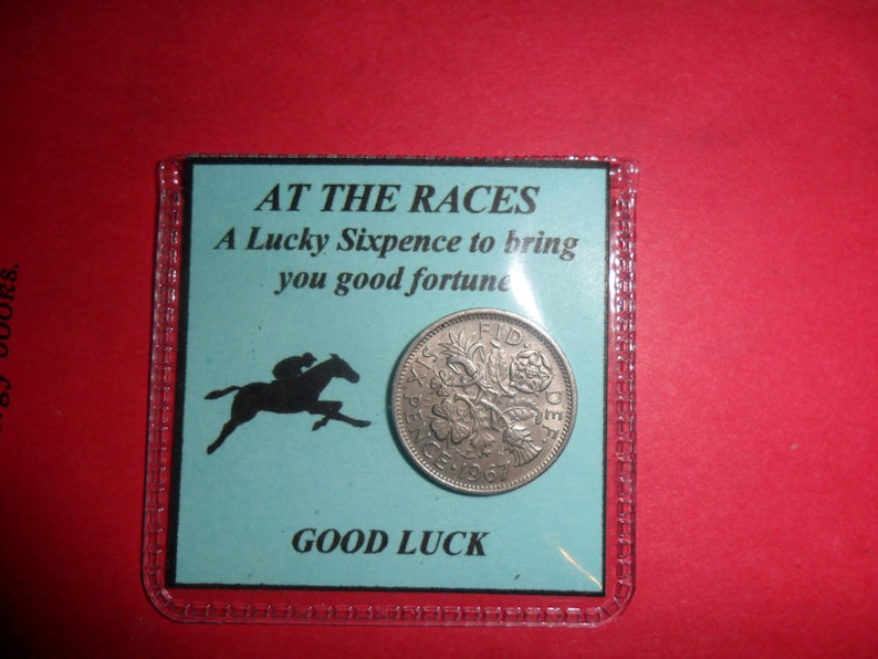 Horse Racing lucky silver sixpence good luck gift image 1