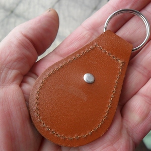 80th Birthday present 1946 lucky halfpence brown leather keyring unusual gift 80th birthday gift for a woman gift for a man British image 6