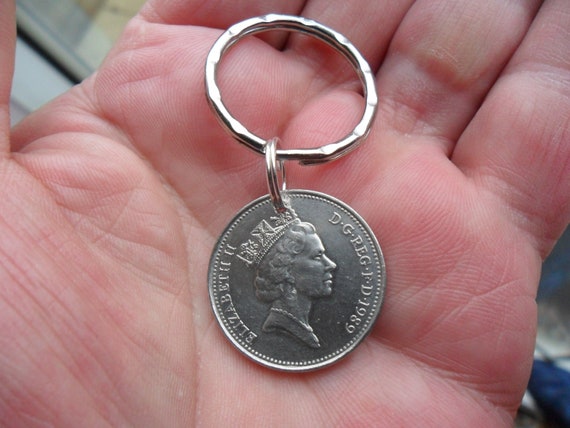 Daughter 30th Birthday gift present 1989 Penny coin age 30 keyring handbag charm