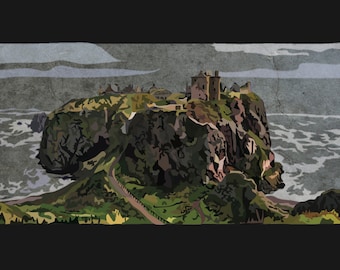 Dunnottar Castle Digital Art Print....