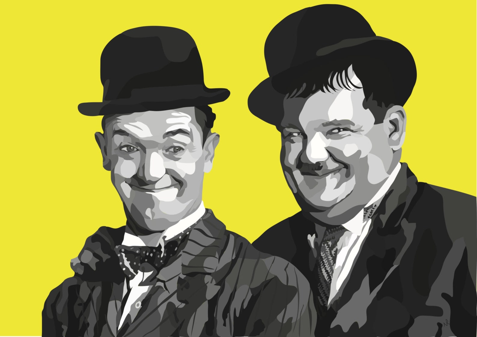 Laurel and Hardy Digital Art Print....  Etsy