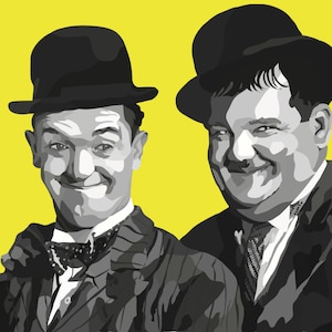 Laurel and Hardy Digital Art Print....
